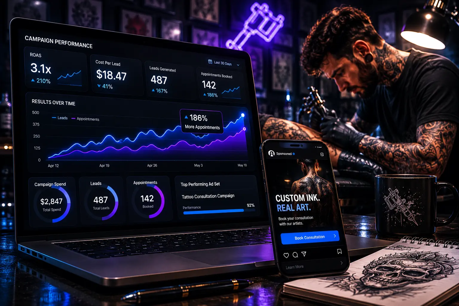 Tattoo shop campaign growth